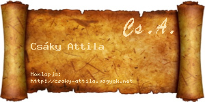 Csáky Attila névjegykártya